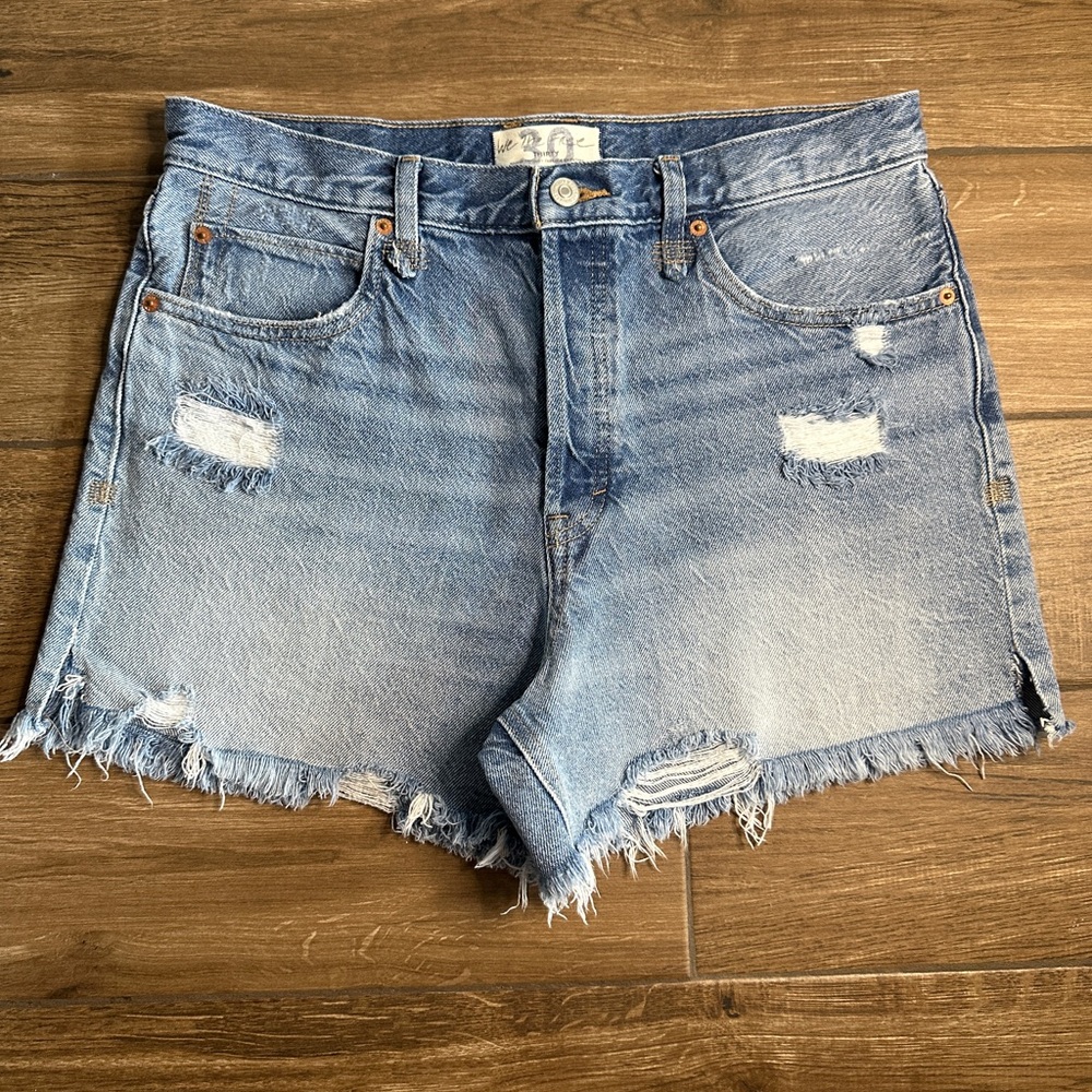 FREE PEOPLE We The Free High Waist Button Fly Denim Shorts Size 30